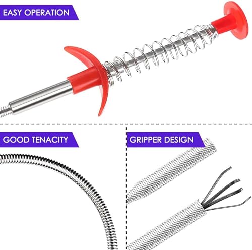 SHUCHUANG Drain Snake,76 inch Flexible Grabber Claw Pick Up Reacher Tool,Drain Clog Remover - Gutter Cleaning Tools for Home Sink, Bathroom Tub,Drain, Toilet, Tight Spaces - image 7