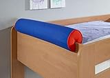 100% Baumwolle Froschkönig24 Nackenkissen Nackenrolle für Spielbett Hochbett Etagenbett Blau/Rot