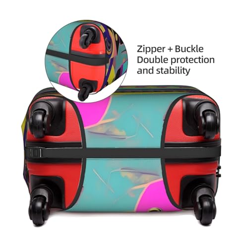 Housse de protection pour bagage extensible blanche motif patins rétro - 4