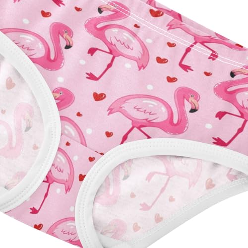Joisal Cute Cartoon Flamingos Pink Little Girl Panties Toddler Underwear Floral Cotton Fun Undies Kids Briefs 2t4