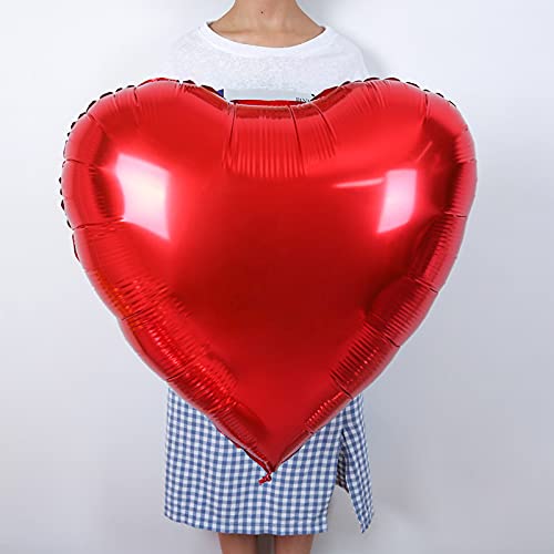 8 Pcs 36 Inch Huge Red Heart Balloons, Romantic Large Heart Foil Balloons Valentine's Day Balloons For Wedding Engagement Anniversary Party Favor Decorations (Red) #TOP5