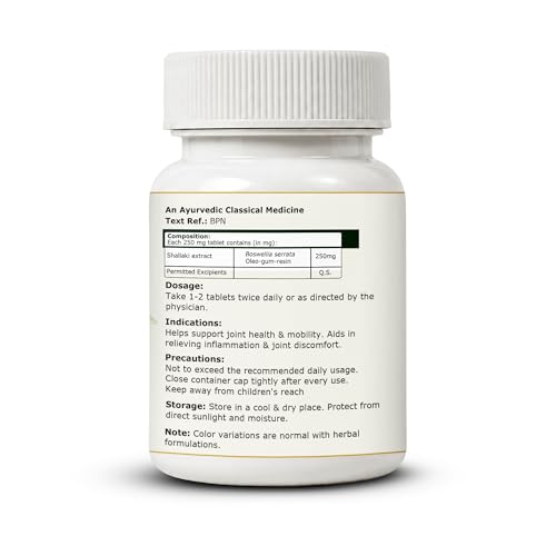 Image of Pure Nutrition Shallaki Tablets | Shallaki Pain Relief Tablets | Boswellia Herbal Supplement for Joint Health, Mobility & Active Lifestyle Support | Shallaki Guggul Ayurvedic Formula - 250mg 90 Tabs