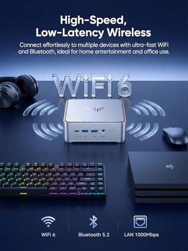 Image of KAMRUI Hyper H2 Mini PC with Intel Core 14450HX (10C /16T, up to 4.8GHz), 32GB RAM 1TB NVMe SSD, Triple 4K, HDMI, DP, USB-C, Ethernet, Mini Desktop Computer for Office, Business, Gaming
