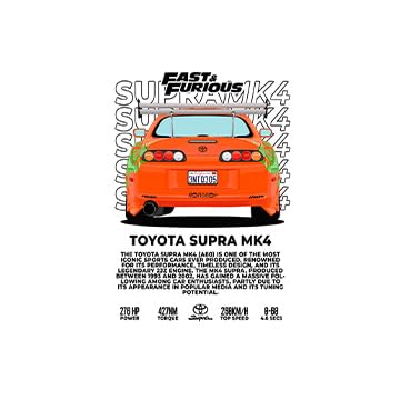 Image of BLINKART Toyota Supra MK4Car Posters Sticker Gift Items for Boys Room Wall Decor || Comes with Double-Sided Tape|| Decoration Bedroom Living Room Office Studio Decor | 12x18 In (A3) - CAR-277