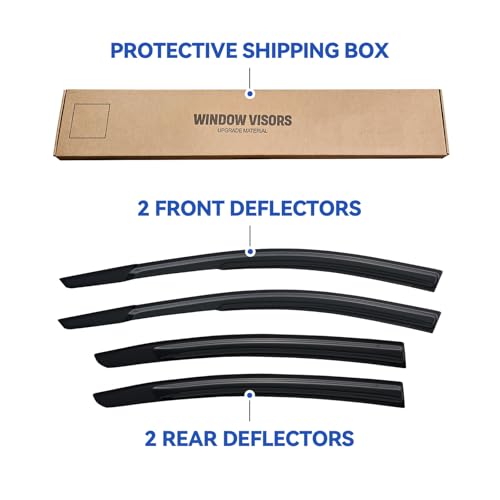 Image of Window Visors Rain Guards Shield for 2017-2020 Hyundai Elantra, Out-Channel Window Vent Wind Deflectors Visors Shades for 17-20 Elantra SE SEL Value ECO Limited Sport