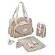BÉABA, Wickeltasche Genève II, modular, große Kapazität, mehrere Fächer, abnehmbare Vordertasche, isolierte Mahlzeitentasche, Kinderwagenbefestigung, Tonerde