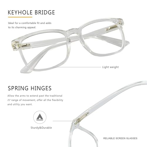 Image of Vintage Square Progressive Multifocal Presbyopic Glasses, Anti-Blue Light Glasses for Men Women Readers (+0.00 /+2.00 Magnification)