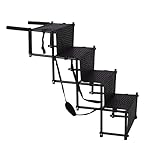 simpa Foldaway Portable Lightweight Metal Frame 4 Step Dog Stairs, Dog Step, Pet Ladder Ramp.