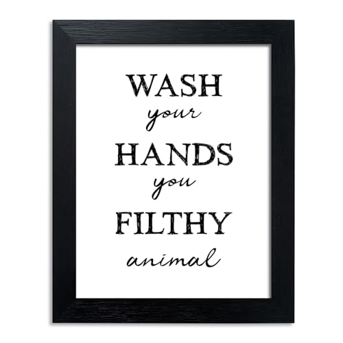 Pigort Funny Bathroom Sign Bathroom Quotes Wall Decor, Black and White...