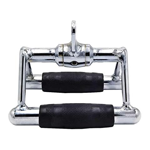 qibylift LAT Pull Down Bar,V-Shaped Rotating Straight Press Down Bar,Tricep Rope,Strength Training Double D Row Handle Cable Attachment for Weight Workout,Cable Machine Accessories (Rotate Rubber) Cover