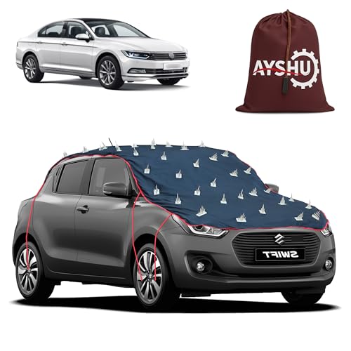 Image of AYSHU Water-Resistant Spike Car Cover for Volkswagen Passat - Protects from Dogs, Monkeys, Dust, Sunlight & UV - Full Roof Universal Fit
