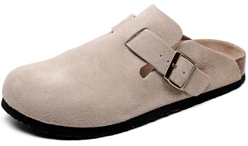 guoluofei Zuecos para mujer, zuecos para mujer, zapatillas de casa con soporte de arco y hebilla ajustable, Albicoque., 39 EU