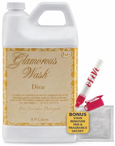 Tyler DIVA Glamorous Wash Laundry Detergent- 32oz - With Olivi Stain Remover Pen - Fresh Scented Sachet - Laundry Detergent - For Washing Clothes Linen Lingerie Expensive Fabric Sheets