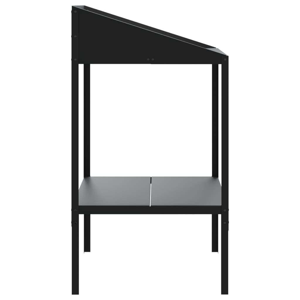 Support plante en acier galvanisé anthracite 56,5x54,5x100 cm avec 2 niveaux pour balcon jardin terrasse intérieur extérieur, tuteur palissage maintien croissance fleurs plantes grimpantes