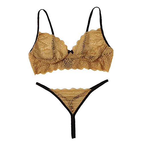 Lingerie sexy soutien-gorge en dentelle et string pour vos soirées romantiques