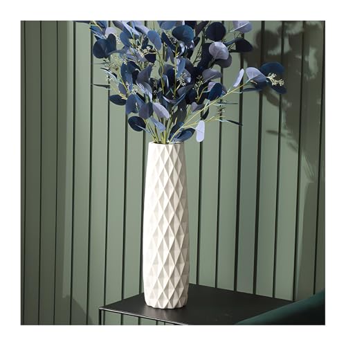 Grand vase de sol en céramique blanc de 45 cm, cadeau de mariage et nouvel an
