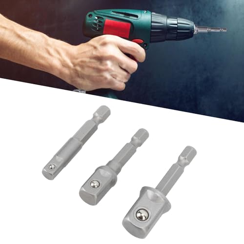 Adaptador de Soquete de Driver de Impacto de Haste Hexagonal, 3 Peças de Conjuntos de Adaptador de S