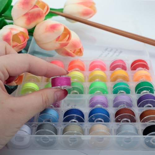 36pcs bobinas preenrolladas con hilo multicolor para costura miniatura 4