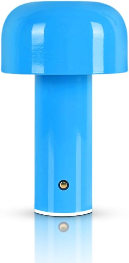 Cordless Metal Desk Lamp, Touch Sensor Control LED Table Lamp,3 Color Stepless Dimmable Battery Powered Lamp,Night Light for Kids Nursery,Bedroom/Desk/Cafe (Blue)