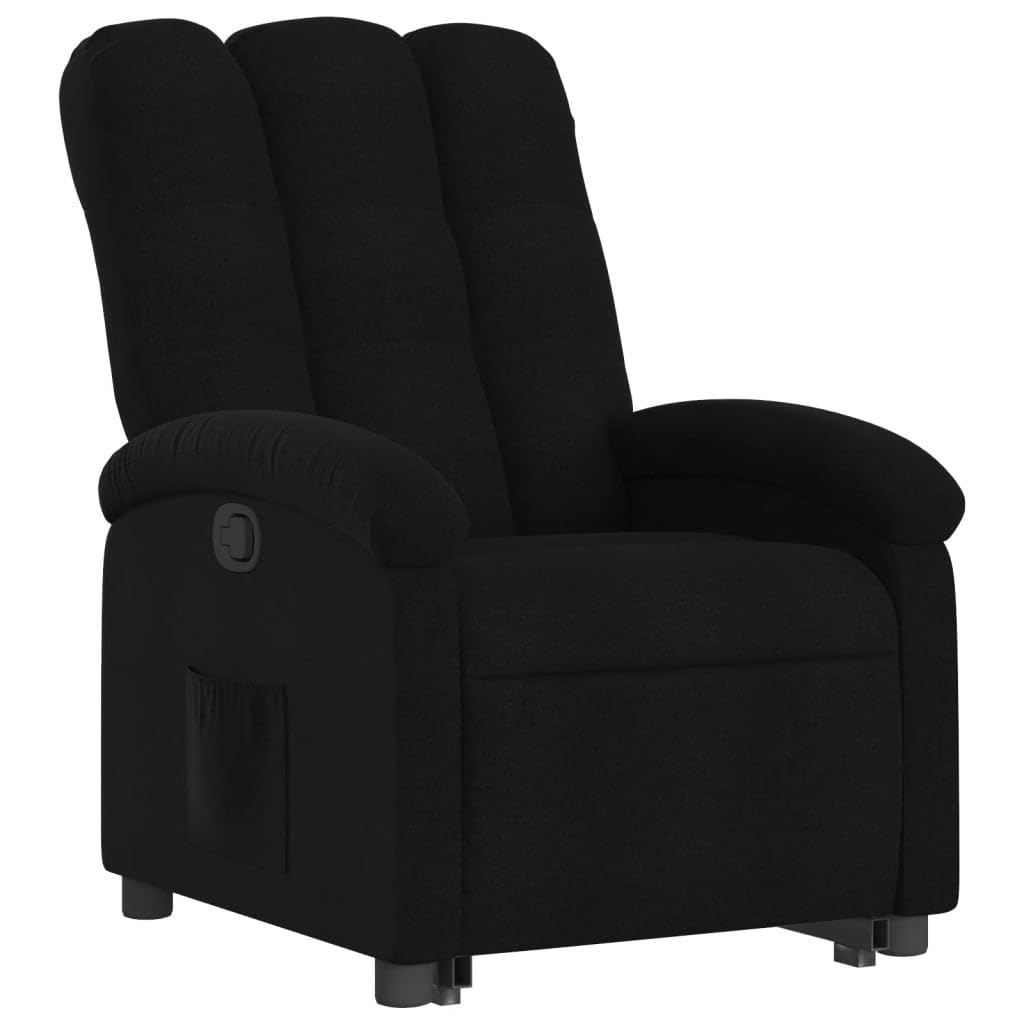 Tidyard Relaxsessel, Sessel Verstellbar mit Liegefunktion, Sessel mit Aufstehhilfe, Aufstehsessel, Fernsehsessel, Liegesessel, Schwarz Stoff