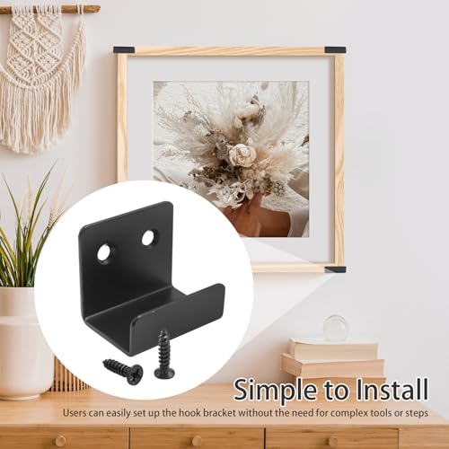 Image of 10Pcs Stainless Steel Tile Hanger Bracket Hook, Heavy Duty J Hook for Mirrors, Picture Frame, Ceramic Wall Display (20mm Inner Width)