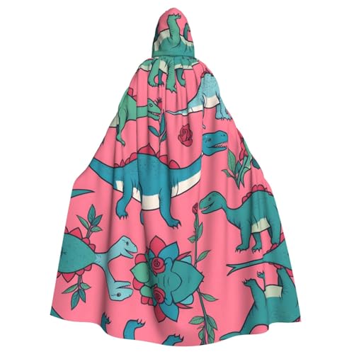 HJFCZH Capa grande con capucha con estampado de rosas de dinosaurios para adultos, con pajarita, sin cremallera