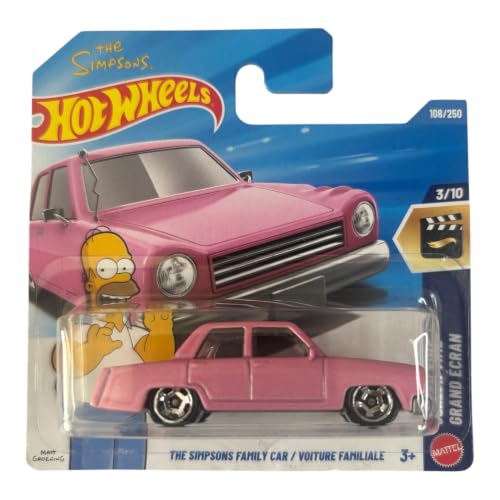 Hot Wheels - The Simpsons Family Car - JJJ68 - Screen Time 3/10 - Pink - Offizielles Lizenzmodell - Mattel 2026 (108/250) - 1:64 - Die-Cast Metallkarosserie - Spielzeugauto