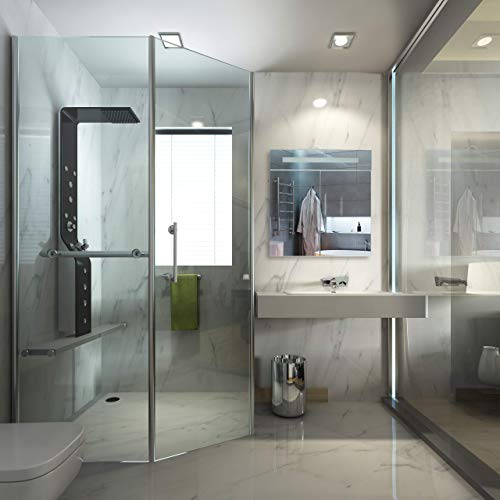 Relaxdays LED Mirror Cabinet, 2 Doors, 3 Compartments, Power Socket, LED Wall Shelf, Steel H x W x D: 67 x 60 x 12 cm, White Relaxdays LED Mirror Cabinet, 2 Doors, 3 Compartments, Power Socket, LED Wall Shelf, Steel H x W x D: 67 x 60 x 12 cm, White
