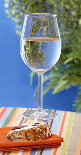 G.E.T. Heavy-Duty Reusable Shatterproof Plastic Wine Glasses, 15 Ounce, Clear (Set of 4)