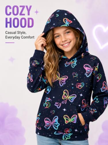 Image of uideazone Teen Girl Sweatshirt Hoody Hoodies Hooded Pullover with Pockets 4-14 Years