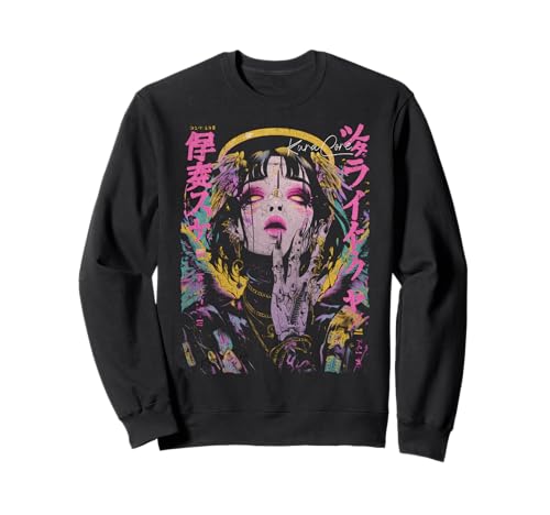 Japanese Streetwear Cyberpunk Angel Y2K Techwear Manga Anime Sweatshirt