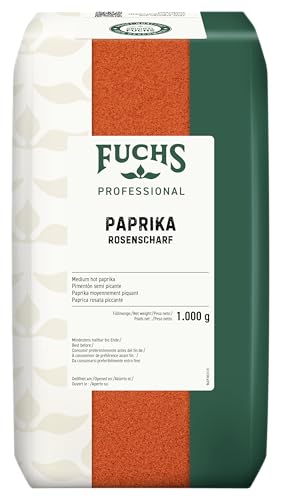Fuchs Professional - Paprika rosenscharf | Scharfes Gewürz für Gulasch und Schaschlik | Profi-Qualität für Großverbraucher und Gastronomie | 1 kg im recyclebaren Beutel