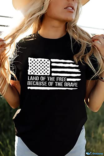 American Flag Shirt Women 4Th Of July Patriotic T Shirt Funny Stars Stripes Graphic Tee Independence Day T-Shirt Top(Medium, Black) #TOP4