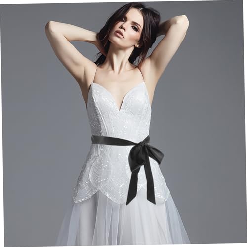 FRCOLOR Silk Sash Belt for Women Wide Ribbon Tie Belt with Bow Decorative Waistband for Dresses Wedding Party Work Costume Accessory3