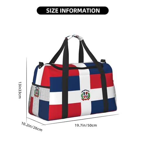 Flag Of The Dominican Republic Duffel Travel Gym Sports Overnight Weekend Duffle Bags For Men Women4