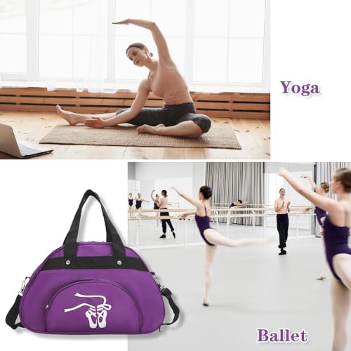 WEISIPU Nylon Dance Duffle Bag - Girls Garment Shoe Dance Sports Bags Ballet Slippers2