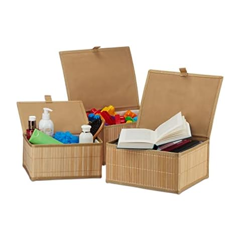 Relaxdays Corbeille de Rangement Set de 3 Cover