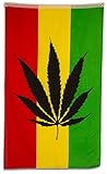 SCAMODA Party-, Freizeit- und Motiv-Flaggen aus wetterfestem Material, Outdoor-Fahne (Marihuana) 150x90cm