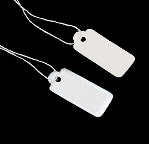 Pack of 300 Labels with Thread Price Labels Price Tags Thread Labels Jewellery Labels String Labels Hanging Labels Cardboard Label Price Labelling (22 x 11 mm White Silver) - Image 3