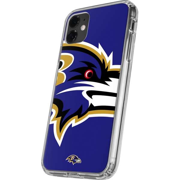 Skinit Clear Phone Case Compatible with iPhone 11 - Officially Licensed NFL Baltimore Ravens Large Logo Design