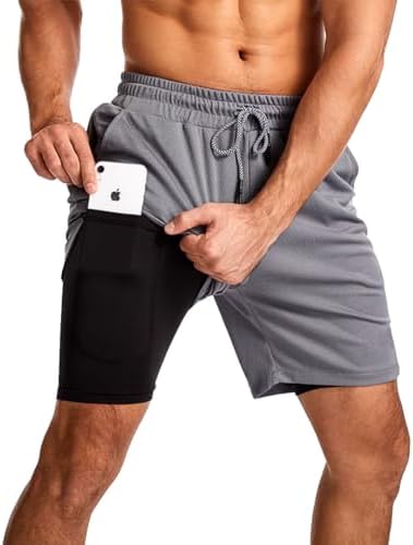 Short Masculino Academia 2 em 1 Bermuda Dry Fit Corrida Treino co...