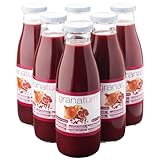 Granatum Plus - Pack de 6 Botellas de Zumo de Granada Natural (750ml) | 100% Exprimido, Rico en Polifenoles Mediterráneos | Sin Azúcares Añadidos, Sin Colorantes ni Conservantes
