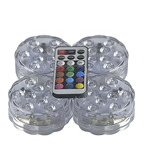 Hineges Dompelpompen Led Verlichting Waterdichte Multi- Color Batterij Party Perfect Decoratieve Verlichting Geschikt Voor Aquarium Verlichting Kerstmis Halloween (4Pack)