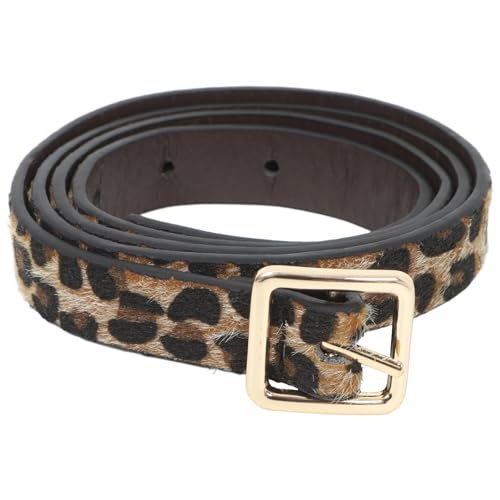 Leopard Belts for Jeans Pants Dress Pu Leather Belts Vintage Chic Waist Belts Buckle Belt for Women Men