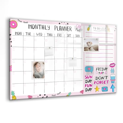 Tableau mural effaçable en verre pour supprimer les traces et organiser vos notes