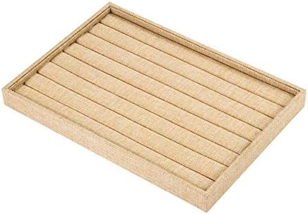 ValyriaValyria Sackcloth Stackable 7 Slots Ring Earring Tray Showcase Display Organizer(Sackcloth)
