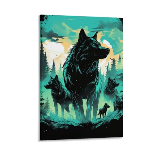 Toile loup décoration murale pour raviver un couloir sombre