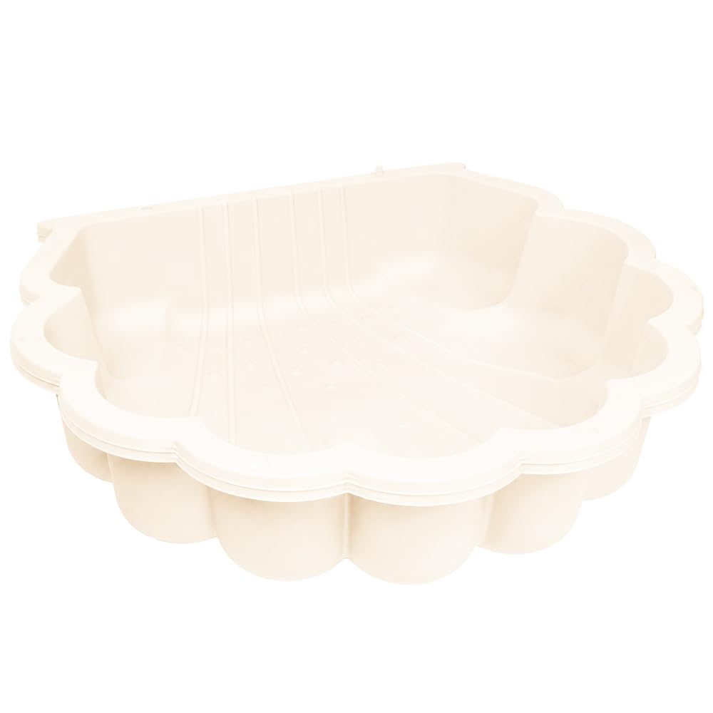 Ondis24 Coquillage en plastique pour bac à sable avec couvercle, 2 pièces (Beige pastel, 87)