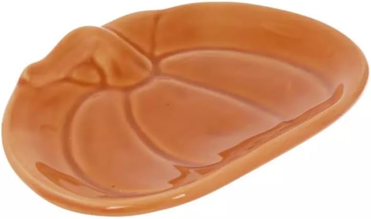Pumpkin Tidbit Plate - Shaped Mini Ceramic Dish - 4.38 x 3.25 Inches image 4