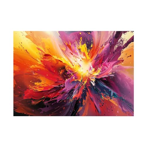 Decoración de pared con cuadro abstracto sobre lienzo grande de 80x120cm